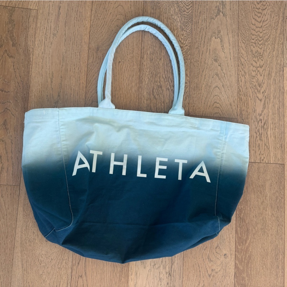 Athleta Ombre Canvas Tote Bag Beach Travel Everyday Carryall Gradient athletic